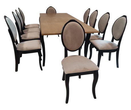 Set lid 13 cu masa extensibila si 10 scaune, Lider Furniture, 160x240x90cm