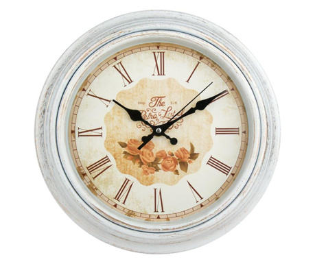 Стенен часовник felis, Винтидж, Римски цифри, 30 х 5 см, Бял/Златист