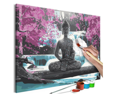 Malování podle čísel Artgeist - Buddha and Waterfall - 60 x 40 cm