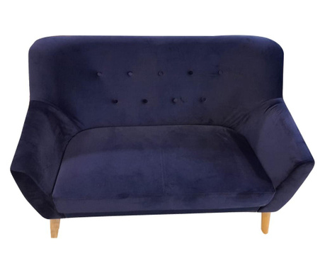 Canapea fixa 2 locuri Anda, Lider Furniture, 136 x 90 x 75 cm, albastru