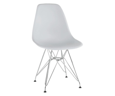 Fehér műanyag szék Anisa króm lábak 46x53x80 cm