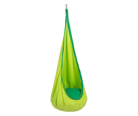 Fotoliu balansoar suspendat, din textil verde, siesta, 60x70x150...