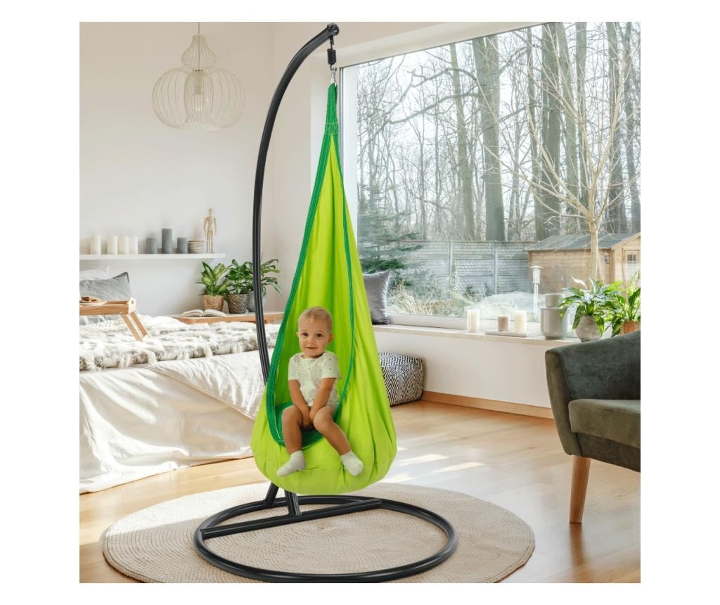 Зелен люлеещ се стол за сядане Siesta 60x70x150 см - 3