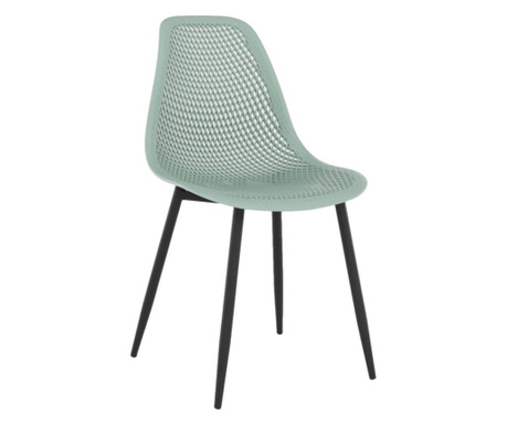 Zelena plastična stolica s crnim metalnim nogama Tegra 37x53x86 cm