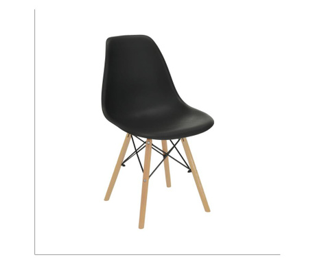 Fekete műanyag szék Cinkla bükk lábak 46x54x82 cm