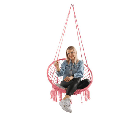 Amado ružičasta pamučna viseća stolica 80x120 cm