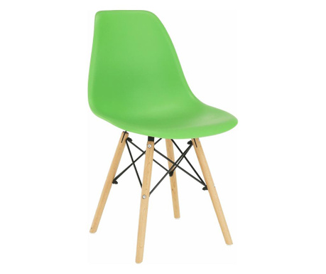Zelena plastična stolica Cinkla bukve noge 46x54x82 cm