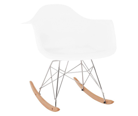 Ringató fotel fehér bükkfából Ágynemű 63x68x70 cm