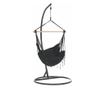 Hamac suspendabil, din textil gri inchis, oframe, 100x55x130 cm