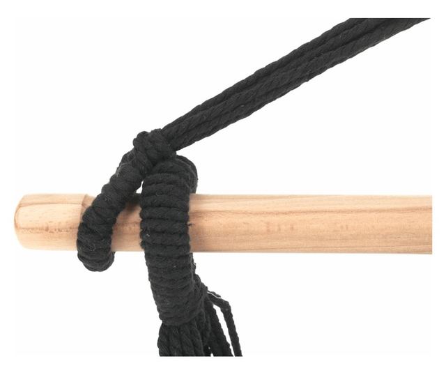 Hamac suspendabil, din textil gri inchis, oframe, 100x55x130 cm