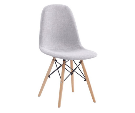 Siva tekstilna stolica s drvenim nogama Darela 44,5x51x83 cm