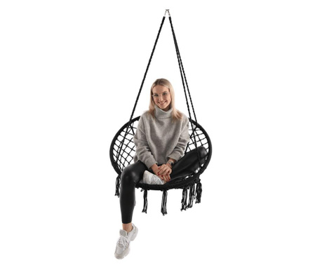 Amado crna pamučna viseća stolica 80x120 cm