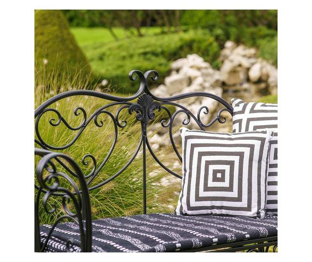 ETELIA Crna metalna vrtna klupa 131x49x89 cm