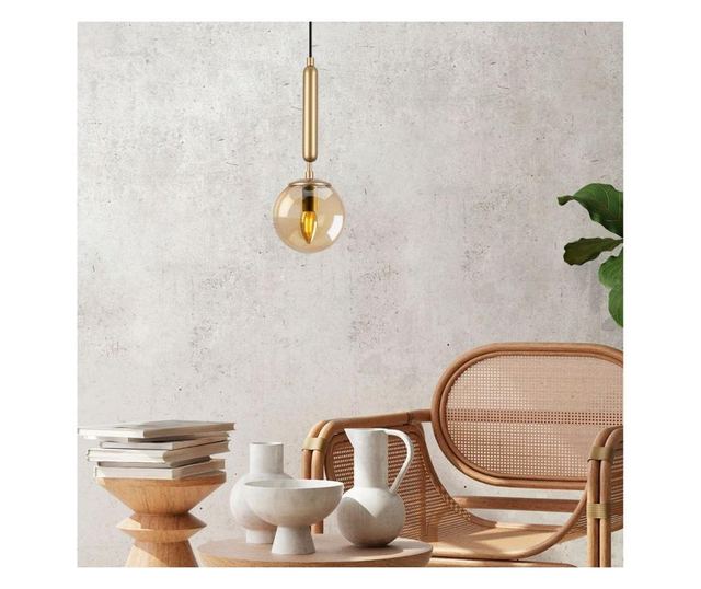 Lustra Fulgor, King, corp din metal, no bulb included, max. 60 W, E14, auriu, 15x15x49 cm