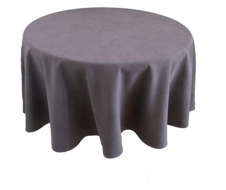 Луксозна едноцветна покривка за маса цвят Сив - кръгла