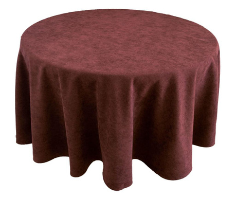 Луксозна едноцветна покривка за маса цвят Кафяв - кръгла