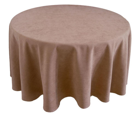 Луксозна едноцветна покривка за маса цвят Капучино - кръгла