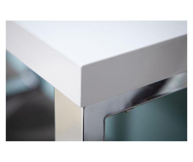 Birou de birou, metal, alb, 120x75x60 cm