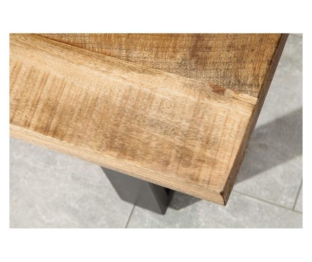 Klupa, metal, drvo, crna, boja drva, 170x46x40 cm