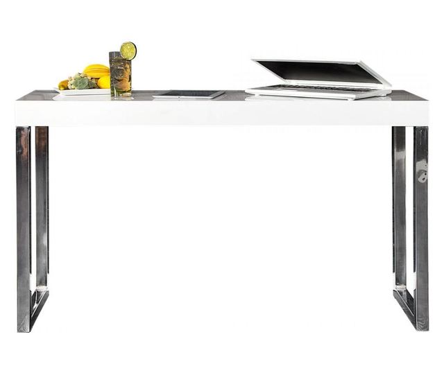 Birou de birou, metal, alb, 120x75x40 cm