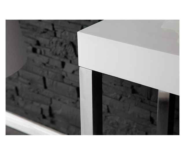 Birou de birou, metal, alb, 120x75x40 cm