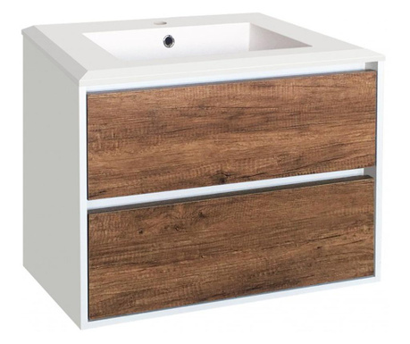 Шкаф за баня PVC - бял и PVC с корпус фурнир чекмеджета със "soft...