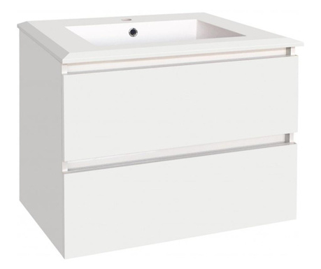 Шкаф за баня pvc - бял чекмеджета със "soft closе" механизъм вид отваряне- две чекмеджета стенен монтаж ВЕДА