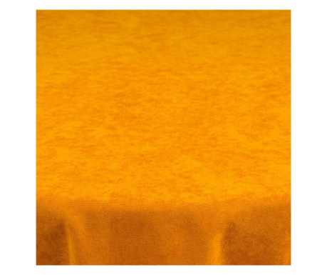 Луксозна едноцветна покривка за маса цвят Горчица -елипса Елис 109x145 см