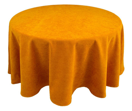 Луксозна едноцветна покривка за маса цвят Горчица - кръгла Елис