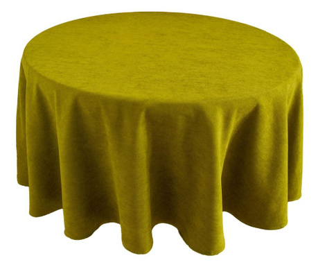 Луксозна едноцветна покривка за маса цвят Зелен - кръгла Елис