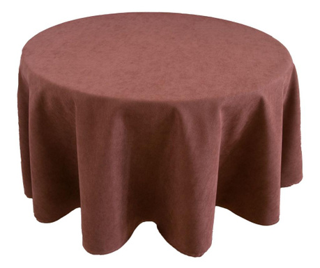 Луксозна едноцветна покривка за маса цвят Канела - кръгла Елис