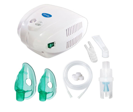 Инхалатор Sanity Alergia Stop Inhaler, aерозолен апарат с компресор, за деца и възрастни, Бял