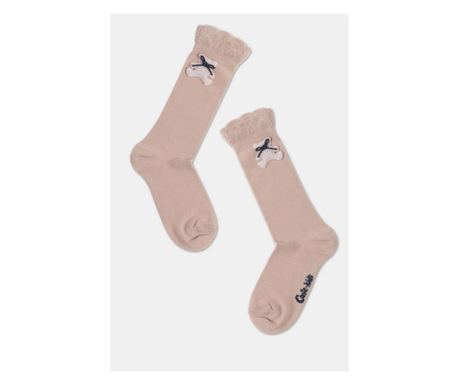 Sosete haioase pentru copii cu ursulet decorativ, Conte kids tip-top 576 - bej, 27-29 (18)  27-29
