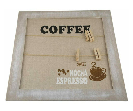 Rama foto model coffee si carlige, dreptunghiulara, lemn, Createur, 40x40cm