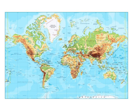 Fototapet harta fizica a lumii