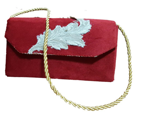 Set poseta catifea cu portofel, brosnor, rosu,14 cm × 22 cm Economy BrosNor