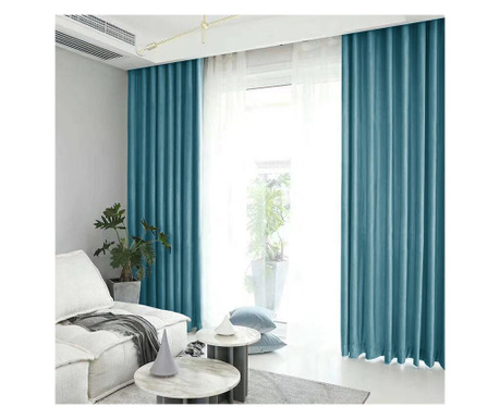 Draperie din catifea blackout cu rejansa transparenta cu ate pentru galerie, densitate 700 g/ml, casal, 1 b Madison