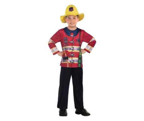 Детски костюм на пожарникар с шапка