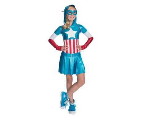 Рокля "Капитан Америка" за момичета 5-7 години 120 - 130 см