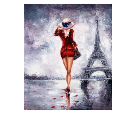 Картина на платно media, Парис, млада, червена костюм, 105 x 70 cm