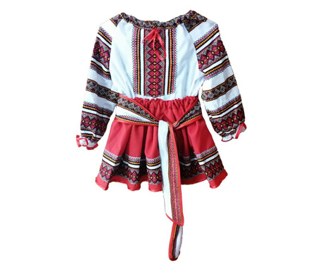 Costum Popular pentru fete, rosu 7 ani 122