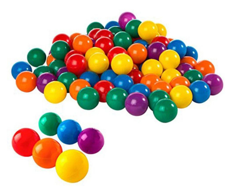 Пластмасови топки за игра Intex, 100 броя, Многоцветни, Размер...