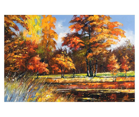 Картина на платно media, Есен, гора, езеро5, 105 x 70 cm