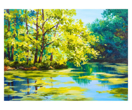 Картина на платно media, Лято, гора, езеро, 105 x 70 cm