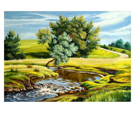 Картина на платно media, Лято, гора, река, 105 x 70 cm