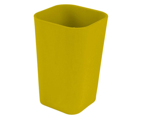 Pahar pentru baie Douceur D'intérieur, plastic, 7x7x11 cm, galben