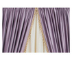 2 db bársony függöny készlet, poros lila, rácsos, félig átlátszó, kiegészítő 140x270 cm