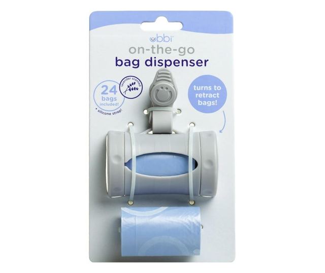 Dispenser portabil pentru pungute scutece Ubbi On The Go gri