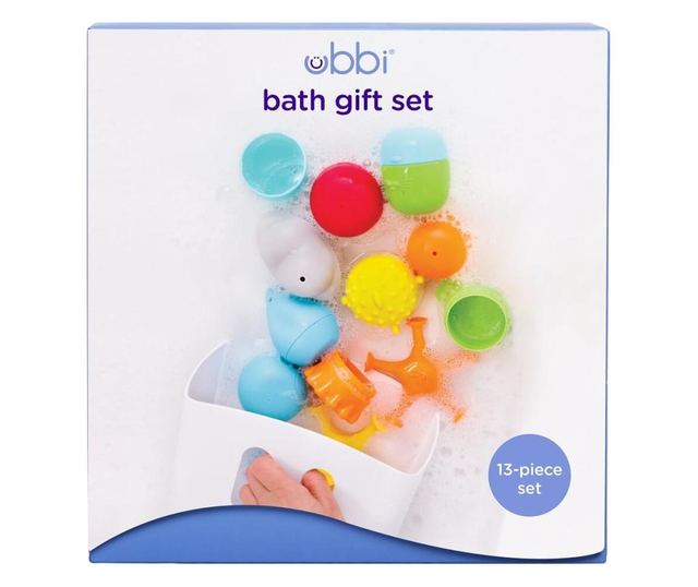 Set cadou jucarii de baie si cosulet Ubbi