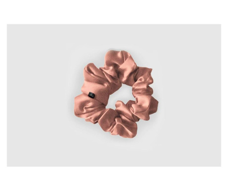 Комплект 2 копринени еластични връзки за коса - бебешко розово - maxi size
